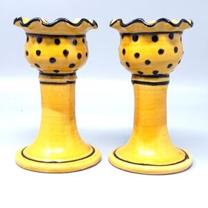 Set Of 2 Ceramic Candleholders